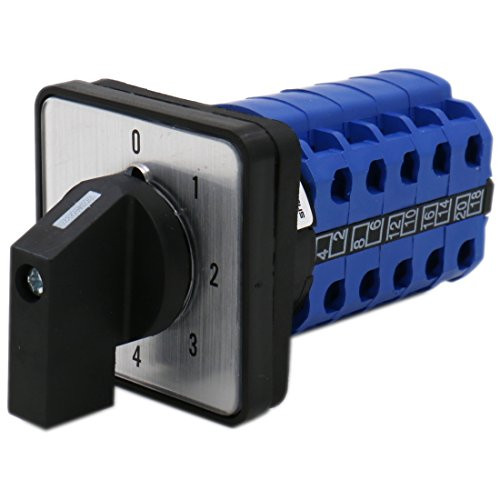 Baomain Mounting Rotary Select Cam Changeover Switch 5 Position 20 Poles AC 660V 20A 50Hz