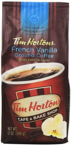 Tim Hortons 100 Arabica Medium Roast French Vanilla Ground Coffee 12 Ounce