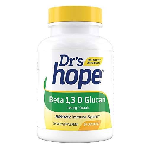 Drs Hope Beta 13D Glucan 100mg - Immune Health Booster - Gluten Free Vegan No Additives Made in USA - 60 Veggie Capsules