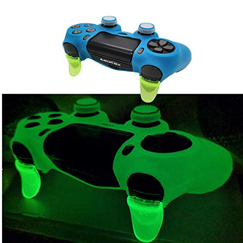Ps4 Controller Skin Silicone Case Grip Glow in Dark Protective Cover for PS4slimPro Dualshock 4 Controller Glow Blue