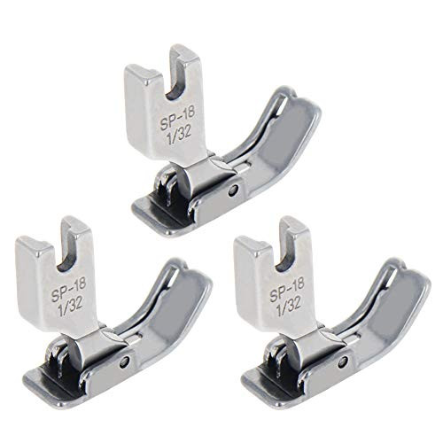 Othmro Industrial Sewing Machines Presser Foot SP-18R Silver with Right Guide 132 1mm Steel Good for Replacement Accessories 3Pcs