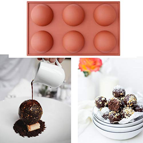 2 Pack Silicone Mold For Chocolate Cake Jelly Pudding Handmade Soap Round Shape Dome Mousse Half Sphere Silicone Baking Molds