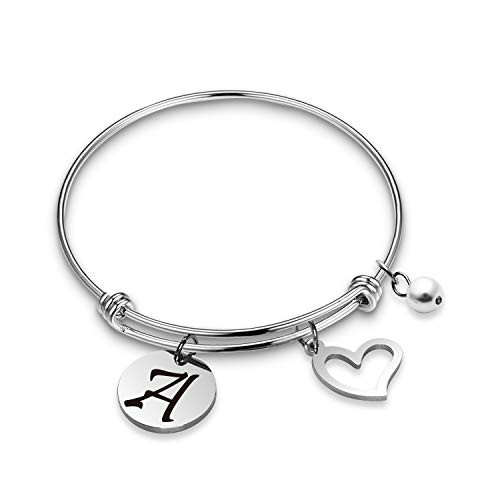 WENATA Initial Charm Bracelet Letters Bracelet Name Bracelet Memory Bracelet Initial Bangle Bracelet Inspirational Jewelry Gifts for her Initial A BR WENATA Initial Charm Bracelet Letters Bracelet Name Bracelet Memory Bracelet Initial Bangle Bracelet Inspirational Jewelry Gifts for her Initial A BR