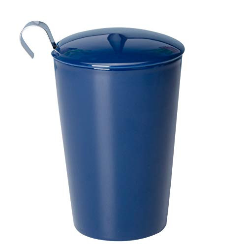 Xiteliy Ceramic Tea Mug with Infuser and Lid Tea Cup Double Wall Double Layer Heat Insulation Structure 13 oz Blue