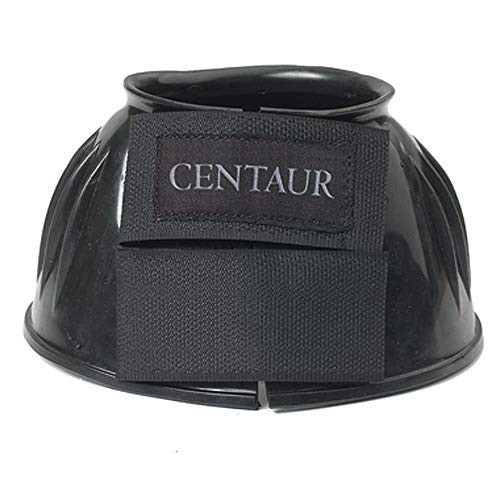 Centaur PVC Ribbed Double Hook and Loop Bell Boots Black Medium