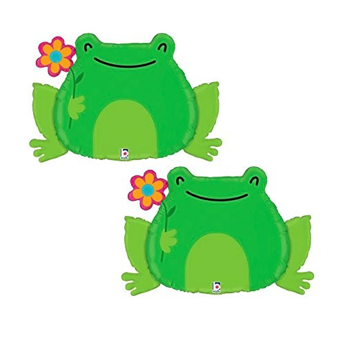 Set of 2 Garden Frog Jumbo 31 Foil Party Balloons Set of 2 Garden Frog Jumbo 31 Foil Party Balloons