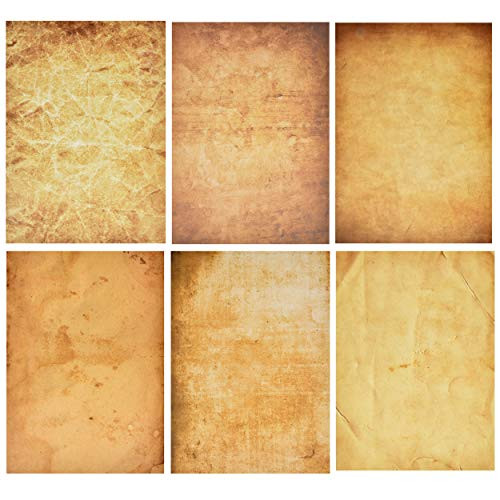 120 Pack Aged Paper Vintage Antique Stationery Papers Old Fashion Looking 6 Design Double Sided 8_5X 11 Letter Sheets For Writing Calligraphy Printing Scrapbook Crafts Map Certificate Invitation