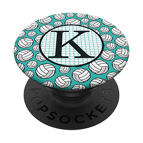 Monogram K Letter Initial Volleyball Players Gift PopSockets Grip and Stand for Phones and Tablets