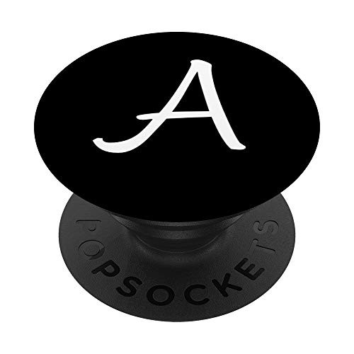 Letter A Monogram Gift Calligraphy Design Font Initial A PopSockets PopGrip Swappable Grip for Phones  and  Tablets