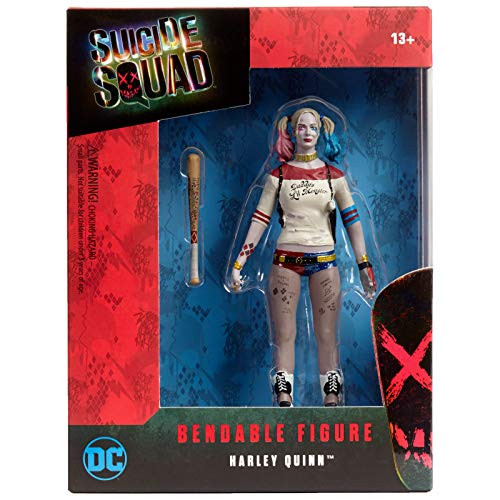 NJ Croce Suicide Squad Harley Quinn Bendable Action Figure, Multicolor, 8"