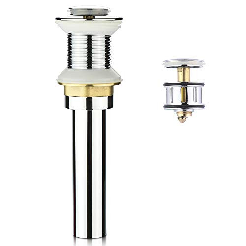 Bathroom Vanity Lavatory Basin Vessel Sink Pop Up Sink Drain without Overflow Chrome