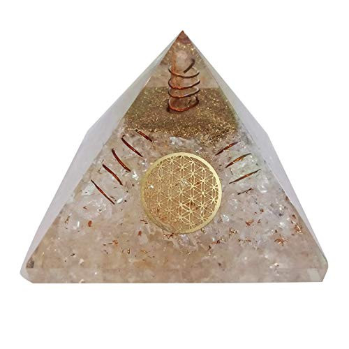 Natural Crystal Clear Quartz Energy Generator Orgone Pyramid EMF Protection Healing Meditation Orgonite Pyramid