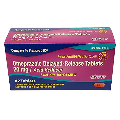 OHM Omeprazole Tablets Delayed-Release Tablets 20mg Acid Reducer 42 Tablets