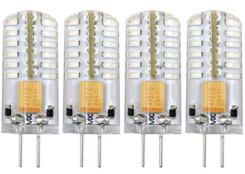 G4 Led Bulb 12V ACDC 2W Red Light Bulb 48×3014 SMD 20W Halogen Bulb Equivalent Capsule Spotlight Lamps for Landscape RV 4-Pack