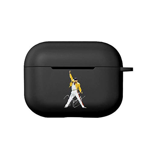 Queen Band Bohemian Rhapsody Freddie Mercury AirPods Pro Case Protective Soft Silicone Cute Luxury Fashion Cover with Keychain for Teens