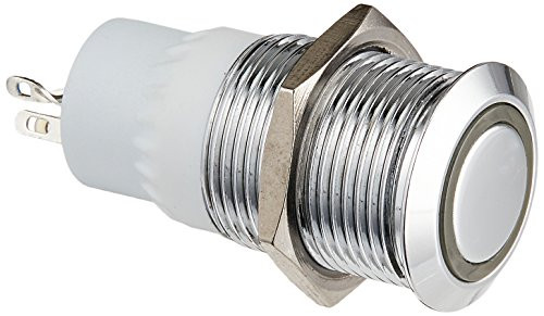 Uxcell 24V 3A 16mm LED Angle Eye SPDT Momentary Flat Push Button Switch