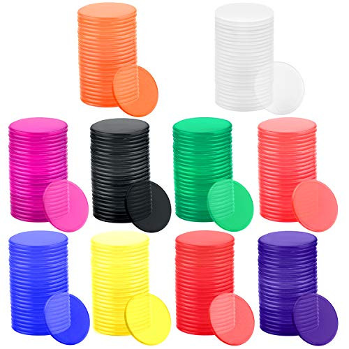 Coopay 300 Pieces 10 Colors Plastic Learning Counters Disks Bingo Chip Counting Discs Markers for Math Practice and Poker Chips Game Tokens1Inch Style 1