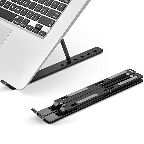 Portable Laptop Stand Adjustable Tablet Notebook Stand for iPad MacBook Pro Laptop Desk Riser Foldable Notebook Cooling Stand for MacBook Dell Asus Lenovo etc_  Black