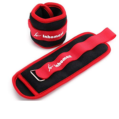 Inhomest Ankle Weights for Women and Men - Strength Training WristLegArm Weight Set with Adjustable Strap for Jogging Gym Aerobics Physical Therapy Resistance Training Red - 1 lb Pair Inhomest Ankle Weights for Women and Men - Strength Training WristLegArm Weight Set with Adjustable Strap for Jogging Gym Aerobics Physical Therapy Resistance Training Red - 1 lb Pair