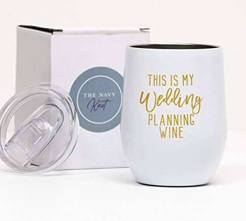 Wedding Planning Wine Tumbler  Bride to Be  Stemless Wine Glass For Bride to Be  Engagement Glass  Newly Engaged  Wedding Shower 12oz Goblet or Coffee Cup_