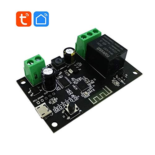 WiFi Momentary Inching Relay Self-Locking Switch Module DC 7-32V WiFi Relay Switch Smart LifeTuya APP Remote Control WiFi Relay Module for Garage Door Opener Compatible with Alexa Echo Goolge Home
