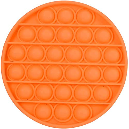 Orange Pop Fidget Toy 1PCS Push Pop Bubble Sensory Fidget Toy Stress Reliever Autism Round Toy Anti-Anxiety Toys for The Old and The Young