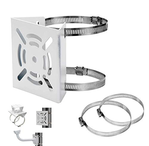 Votono 2pcs Universal Vertical Pole Mount Adapter with 8 Loops Wall Mounting Loop Bracket for CCTV Security Camera PTZ Dome 1pcs
