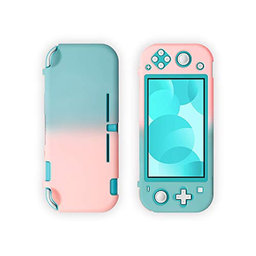 Lovely Case for Nintendo Switch Lite Grip Protective Cover Case for Nintendo Switch Lite-Green  and  Pink Hard Shell
