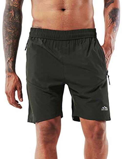 YAWHO Mens Workout Running Shorts Sports Fitness Gym Training Quick Dry Athletic Performance Shorts with Zip Pockets Green 0366 2XL YAWHO Mens Workout Running Shorts Sports Fitness Gym Training Quick Dry Athletic Performance Shorts with Zip Pockets Green 0366 2XL