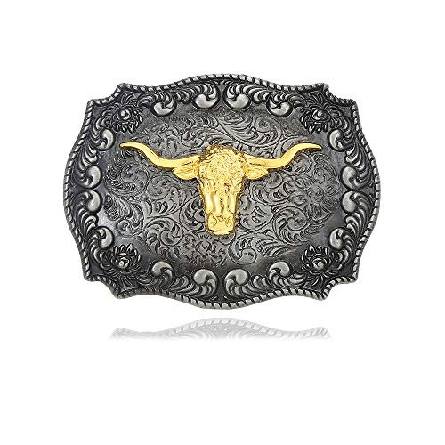 Vintage Celtic Knot Belt Buckles for Men Simple Cowboy Belt Buckle Gold Bull 2