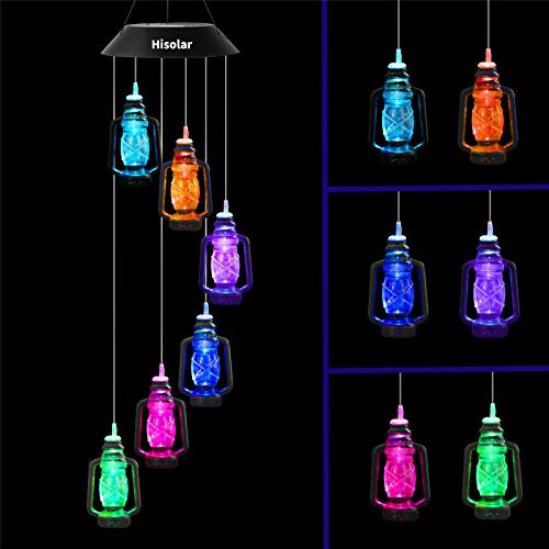HiSolar Lanterns Solar Wind Chime Color Changing Solar Mobile Light Waterproof LED Wind Chime Solar Powered Wind Mobile Colorful Light for Home Party Yard Garden Decoration