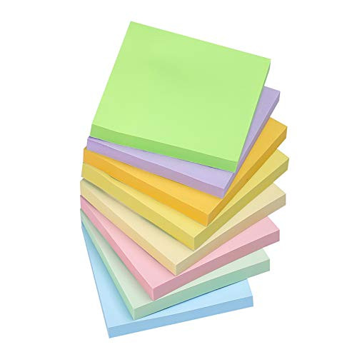 Sticky Notes 3x3 InchesLight Colors Self-Stick Pads Easy to Post for Home Office Notebook 16 PadsPack