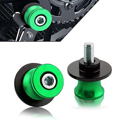 Green 8MM Motorcycle Swing Arm Sliders Spools CNC Swingarm Arm Stand Screw For Kawasaki Z650 Z800 Z900 Z1000