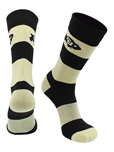 TCK CU Buffs Game Day Striped Socks BlackGold Large