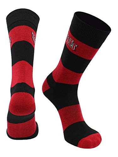 TCK Utah Utes Game Day Striped Socks RedBlack Large