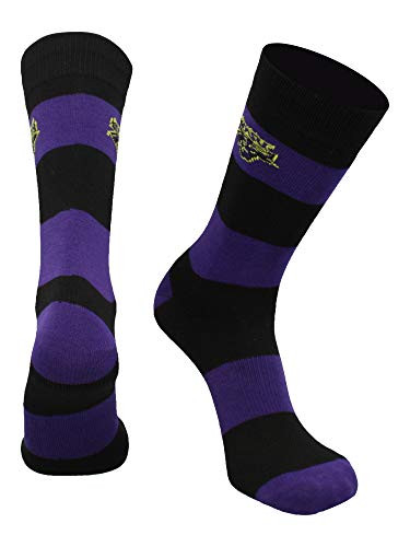TCK Minnesota State Mavericks Game Day Striped Socks PurpleBlack Large