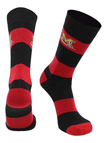TCK Maryland Terrapins Game Day Striped Socks RedBlack Large