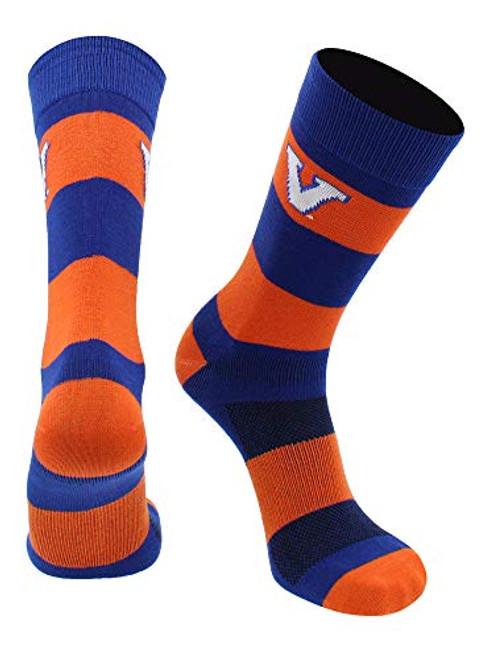 TCK Virginia Cavaliers Game Day Striped Socks BlueOrange Large TCK Virginia Cavaliers Game Day Striped Socks BlueOrange Large