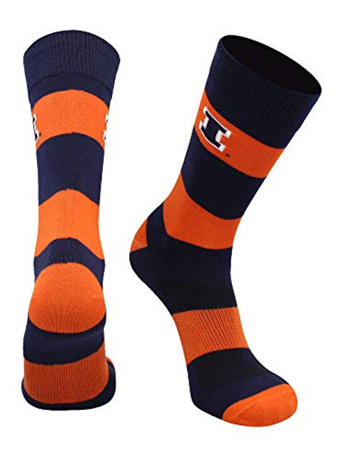 TCK Illinois Fighting Illini Game Day Striped Socks BlueOrange Large TCK Illinois Fighting Illini Game Day Striped Socks BlueOrange Large