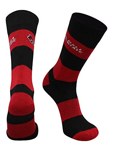 TCK Ball State Cardinals Game Day Striped Socks CardinalBlack Large