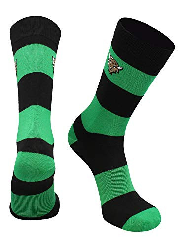 TCK Marshall Thundering Herd Game Day Striped Socks Kelly GreenBlack Large