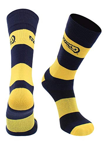TCK NAU Northern Arizona Lumberjacks Game Day Striped Socks BlueGold Large