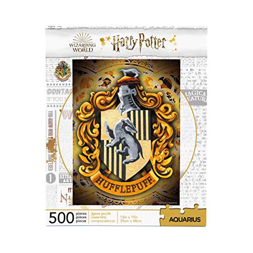 AQUARIUS Harry Potter Puzzle Hufflepuff Crest 500 Piece Jigsaw Puzzle - Officially Licensed Harry Potter Merchandise  and  Collectibles - Glare Free - Precision Fit - Virtually No Puzzle Dust - 14x19in