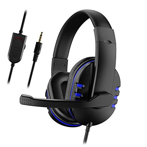 Rehomy 3_5mm Wired Gaming Headset Over-Ear Surround Stereo Headphone with Noise Cancelling Mic Compatible with PC PS4 Mac