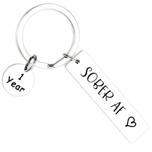 Kivosliviz Sobriety Gifts for Men 1 Year Keychain Sobriety Sobriety Keychain