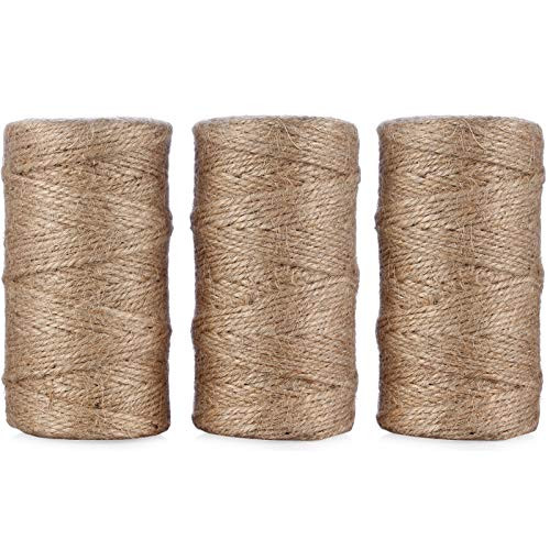 Jute Twine 984 Feet 3Ply Natural Arts Crafts Jute Rope Durable Packing String for Gardening Applications3pcs x 328feet