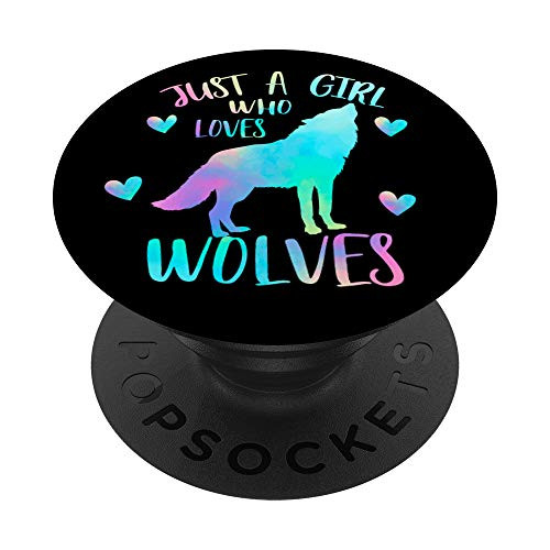 Just a Girl Who Loves Wolves - Cute Wolf Lover Girls Gifts PopSockets PopGrip Swappable Grip for Phones and Tablets Just a Girl Who Loves Wolves - Cute Wolf Lover Girls Gifts PopSockets PopGrip Swappable Grip for Phones and Tablets