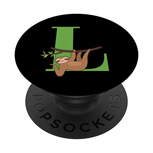 Sloth Monogram Letter L PopSockets PopGrip Swappable Grip for Phones  and  Tablets