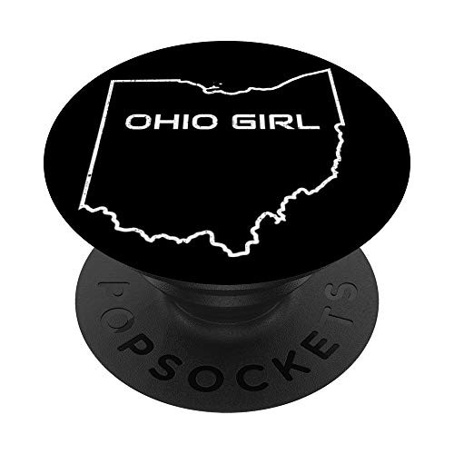 Ohio Girl Home State Outline Buckeye PopSockets Grip and Stand for Phones and Tablets