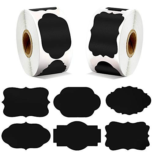 ORNOOU Chalkboard Labels-2Rolls600Pcs Waterproof Reusable Blackboard Stickers for Mason Jars Parties Decoration Craft Rooms Weddings Storage Organize Your Home  and  Kitchen